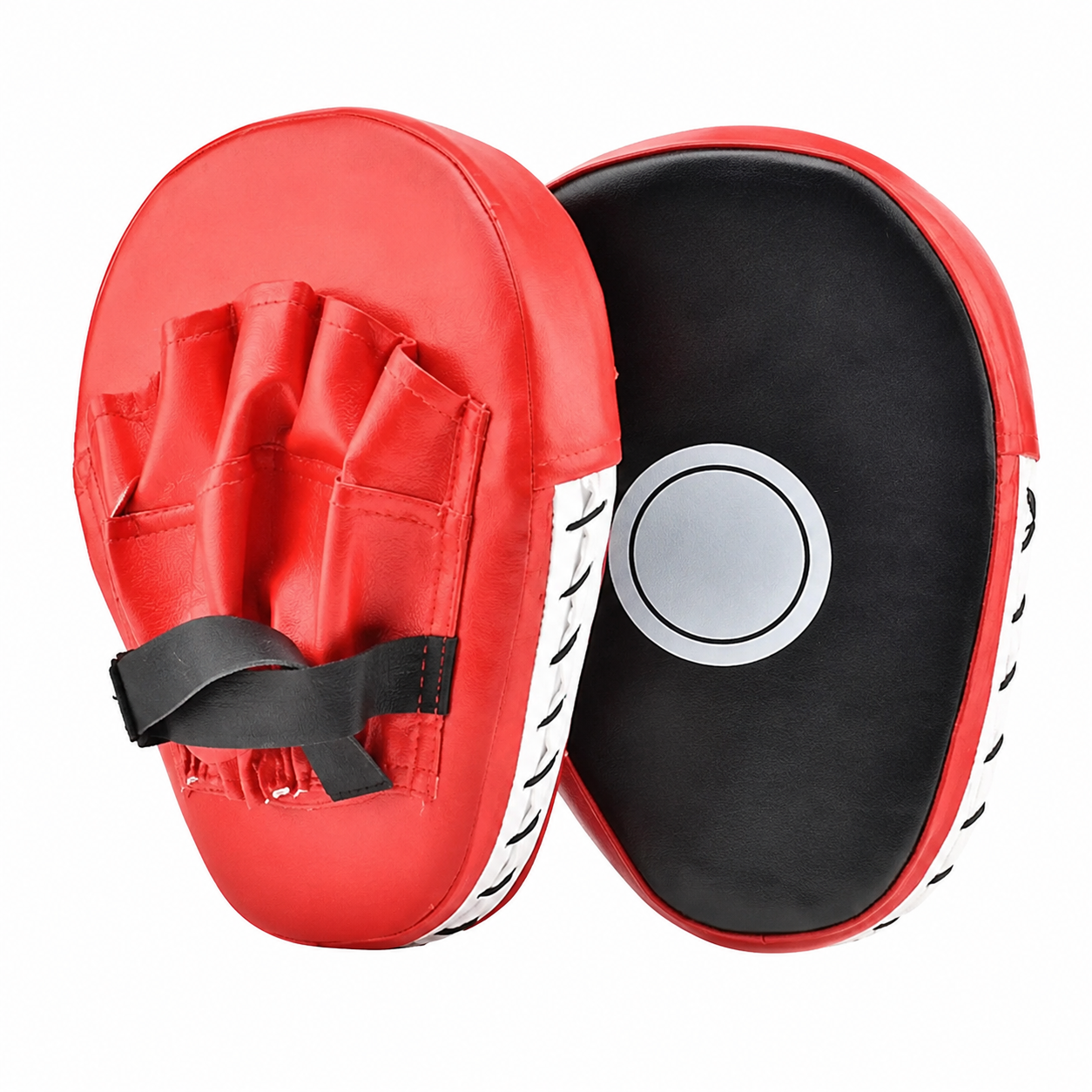 Curve Focus Pad Genuine Leather Red & White Custom Combat Sports Manufacturer
